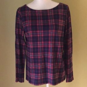 Talbots Women’s Long Sleeve Plaid Top